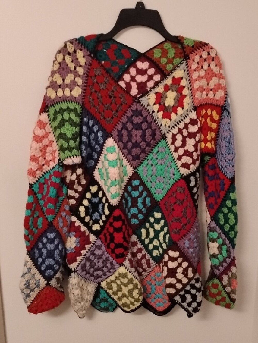Multicolor Patchwork Crochet Sweater Tunic - Women